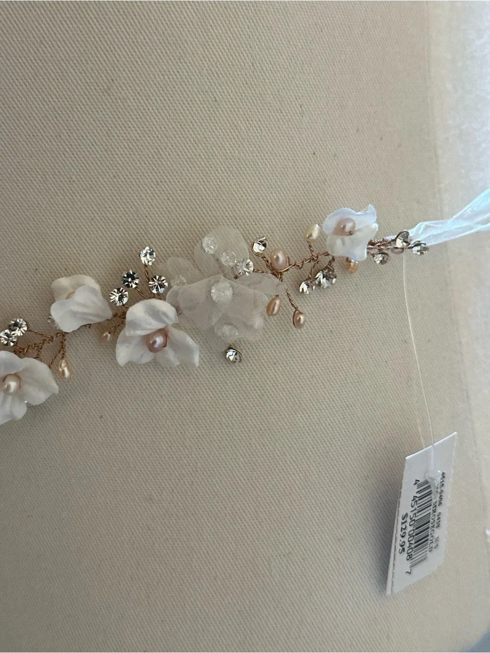 David's Bridal rose gold floral beaded bridal belt